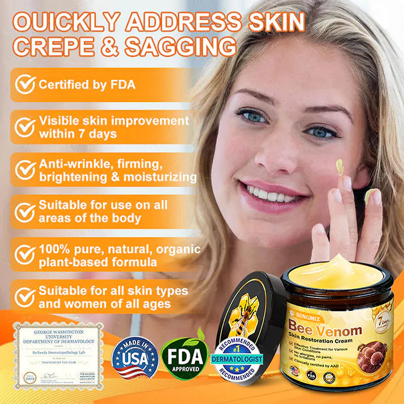 Made and Shipped from USA ✨ RINGMIZ Bee Venom Skin Restoration Cream ⏰ LAST DAY 80% OFF💌