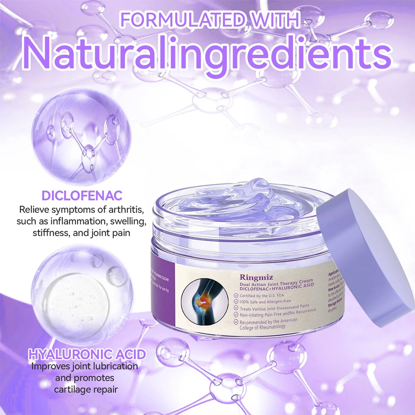 👩⚕️Ringmiz 7 Day Rapid Joint & Bone Therapy Cream USA Orthopedics (AAOS) Approved