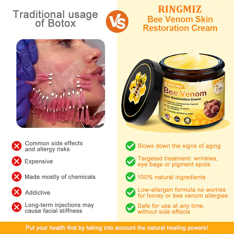 Made and Shipped from USA ✨ RINGMIZ Bee Venom Skin Restoration Cream ⏰ LAST DAY 80% OFF💌