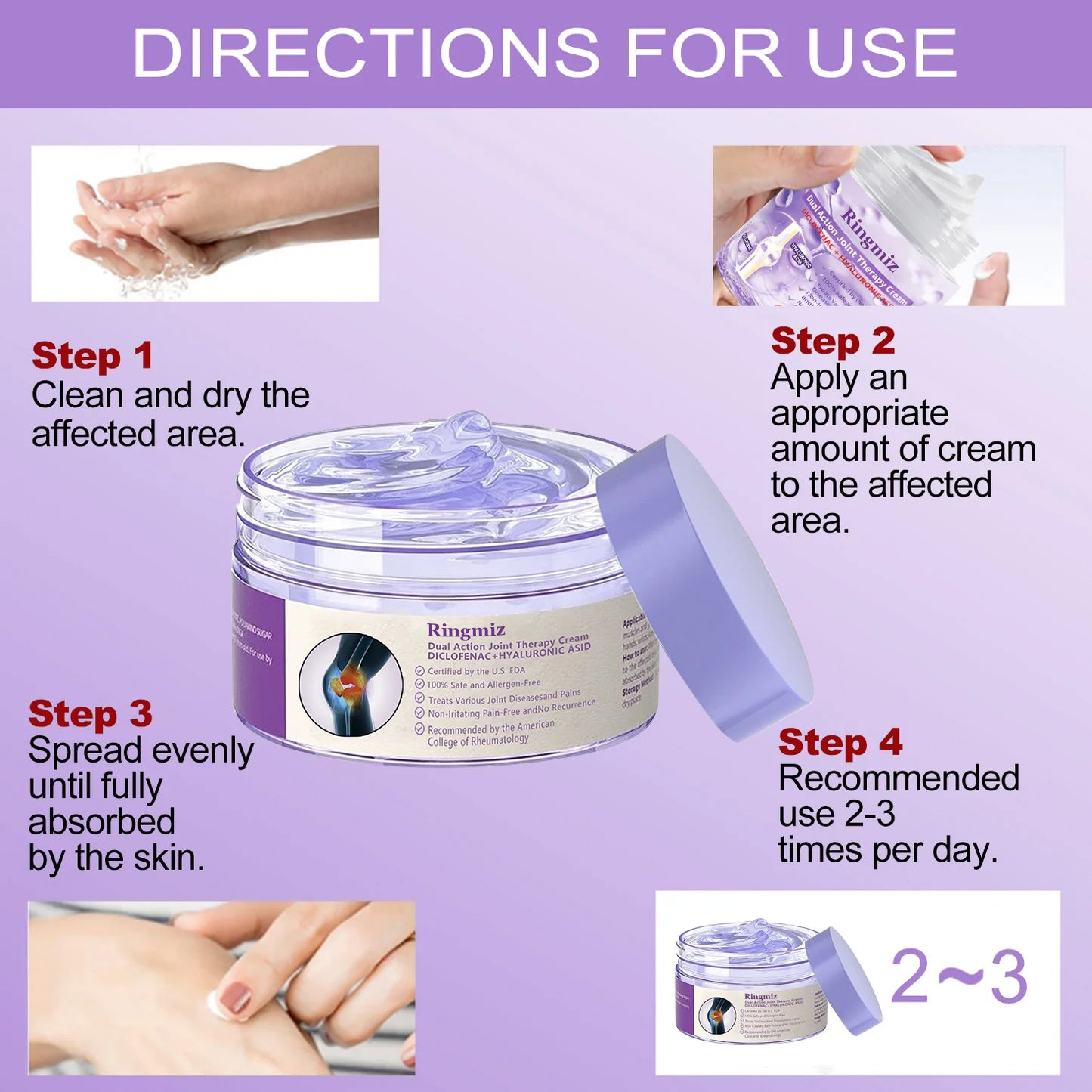 👩⚕️Ringmiz 7 Day Rapid Joint & Bone Therapy Cream USA Orthopedics (AAOS) Approved