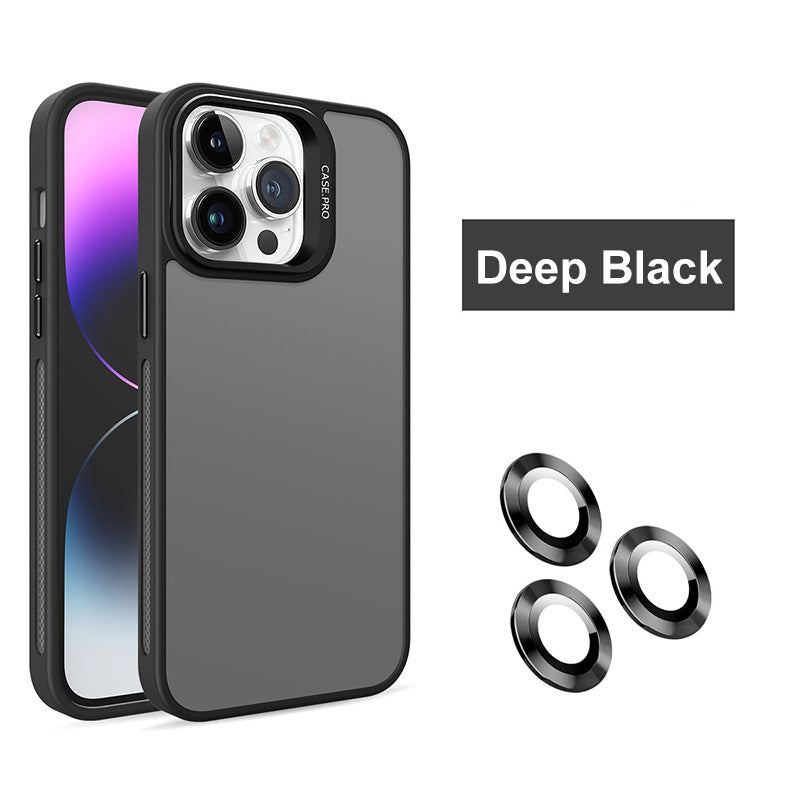 Translucent Frosted Metal Lens Frame Holder Mobile Phone Case