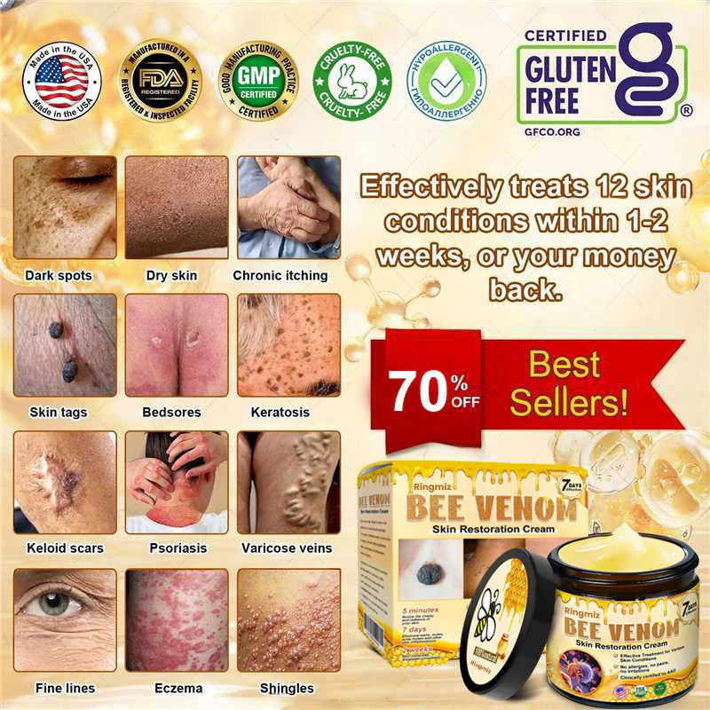 FDA Approved: Ringmiz Bee Venom Skin Restoration Cream — 🔥Limited Time 70% OFF🔥